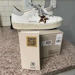 Golden goose platform leopard sneakers